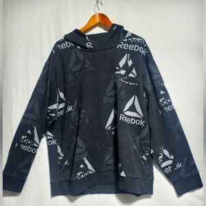 Reebok Men's Unwind Hoodie Sweatshirt Black And Gray Size 3XL